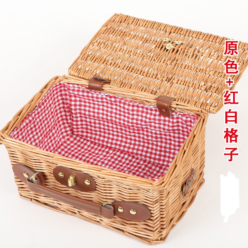 Wicker Basket Wicker Camping Picnic Basket Outdoor Willow Picnic Baskets Handmade Picnic Basket Set For 2Persons Picnic Party: a