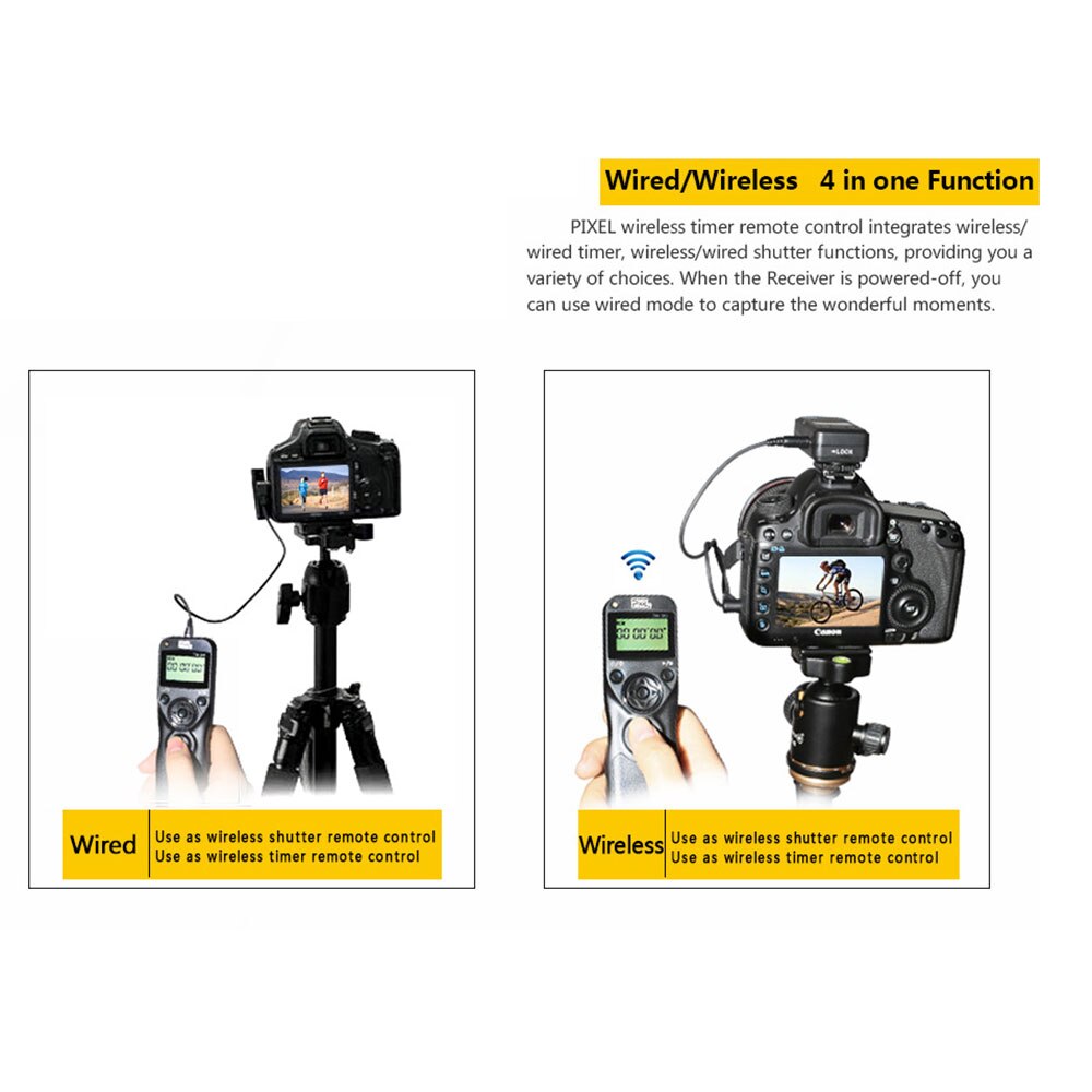 TW-283 de píxeles, disparador, temporizador inalámbrico, Control remoto para cámara Canon, Samsung, Nikon, d7500, d7200, d5600, d5300