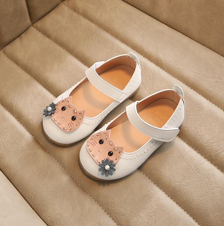 Vår og sommer jentesko låve jenter prinsesse flate sko 21-30 rosa beige sandaler