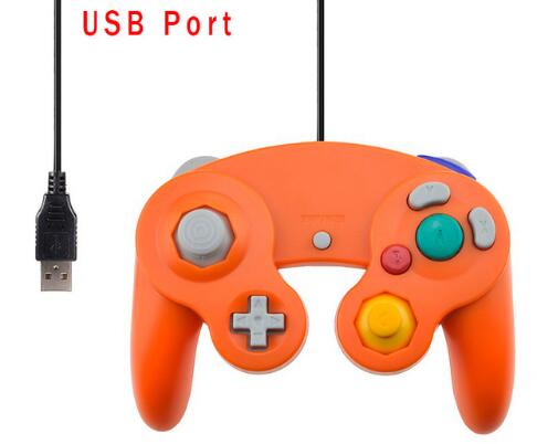 Top Wired Game Controller Gamepad Joystick forNGC NINTENDO GC Game Cube For Platinum fast ship: USB Interface Orange