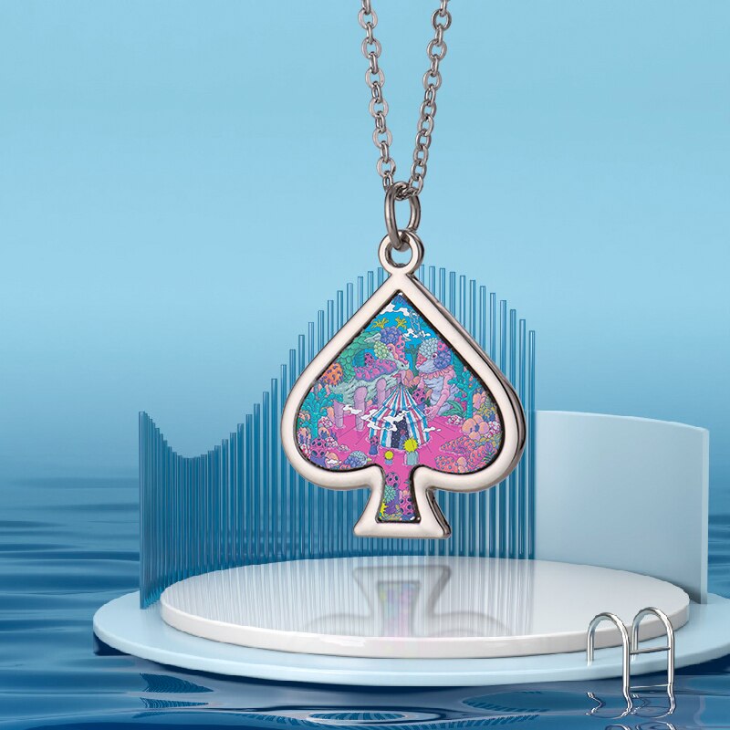 Mode Sublimatie Lege Spade K Hart Ketting A0077