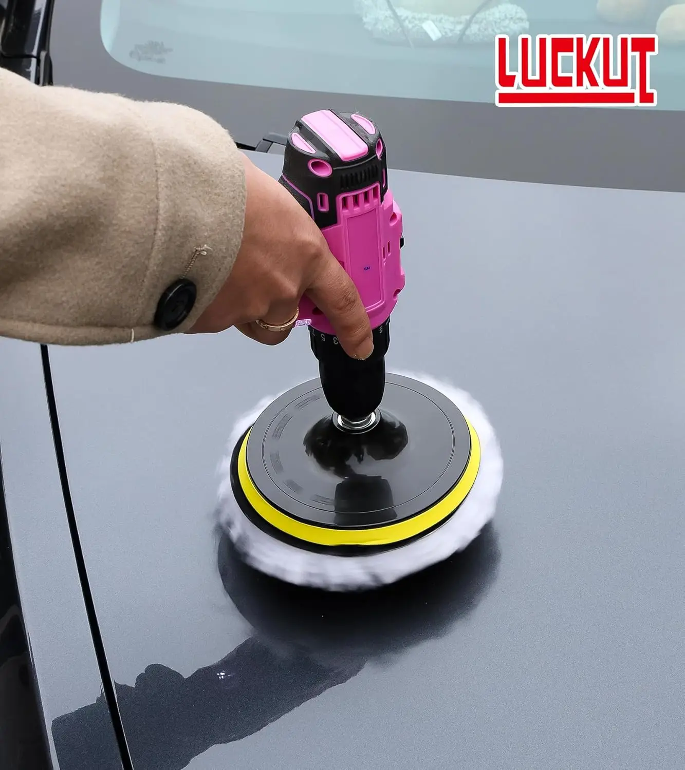 5Pcs 3/4/5 Inch Polishing Kit Car Polishing Pad Car Waxing Sponge Disk Wool Wheel Auto Paint Care Polisher Pads Car Gadget