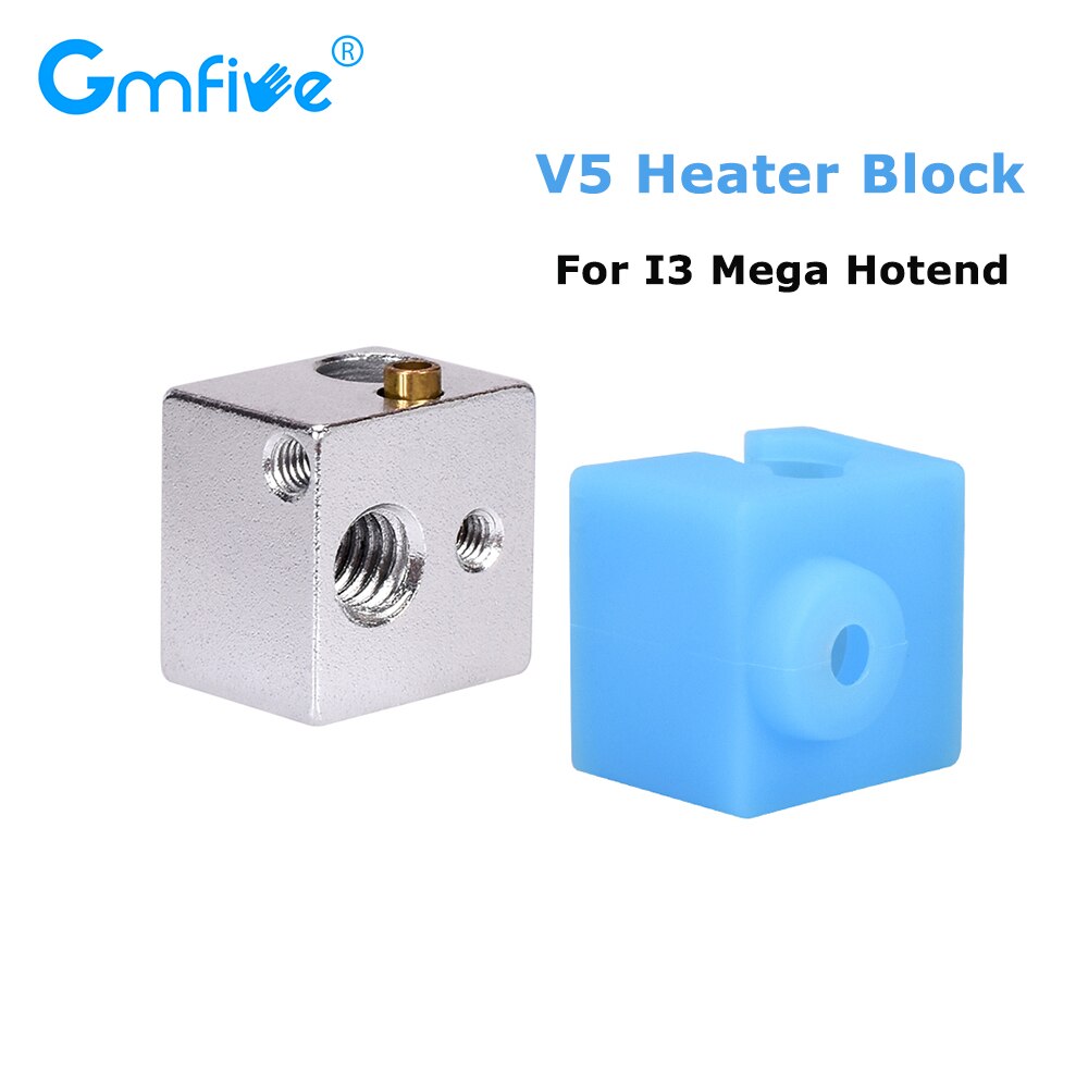 Gmfive V5 Heater Blok V5 Siliconen Sokken Voor Anycubic I3 Mega J-Head Hotend Vs V6 Hotend Extruder Heater blok 3D Printer Onderdelen