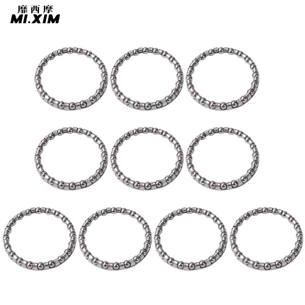Rolamentos de esferas de bicicleta universal, garfo dianteiro, auriculares, MTB, Mountain Bike, aço, peças da cabeça, 34mm, 44mm, 10Pcs