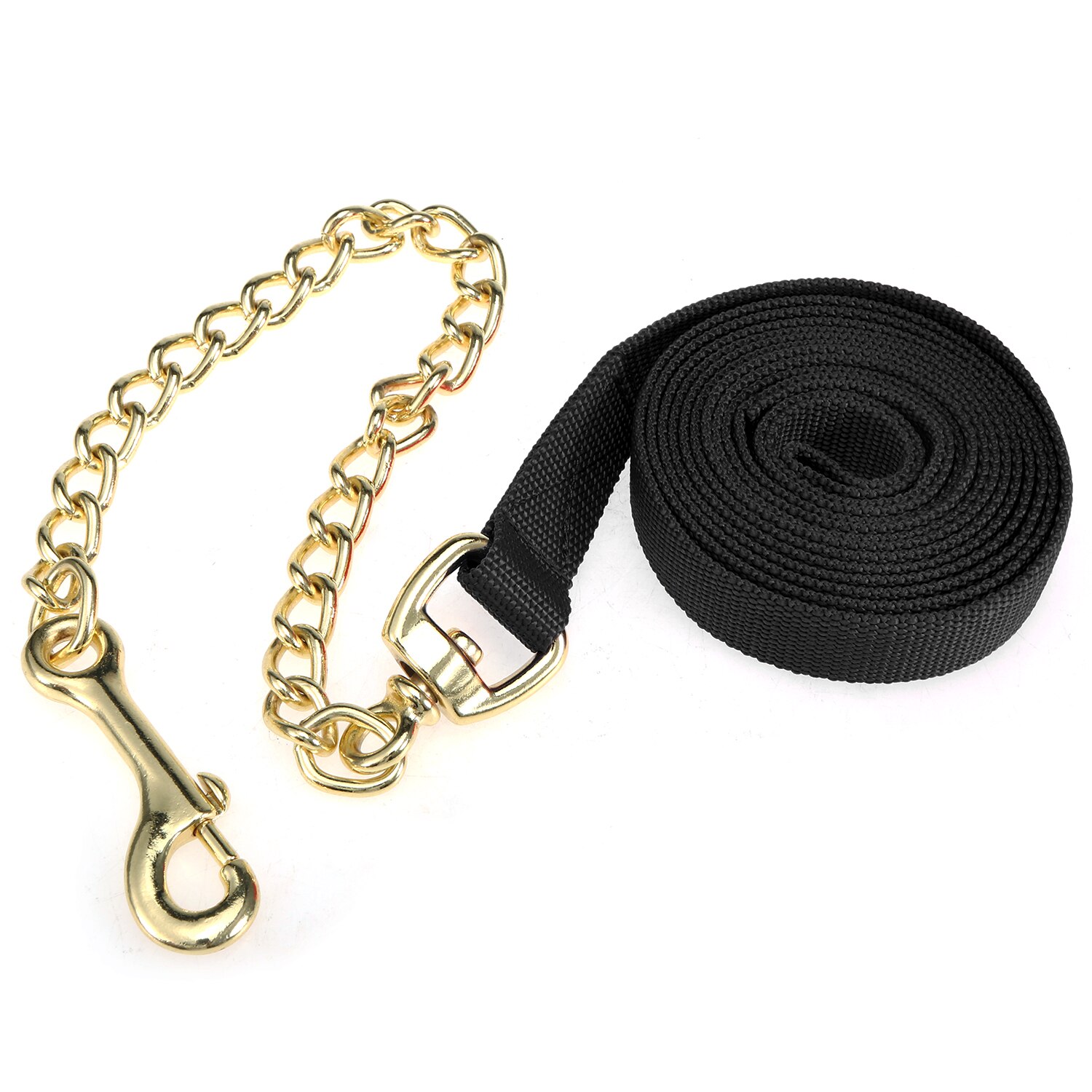 Lunge Line-Correa de caballo de 8,5 pies, correa para mascotas, correa de entrenamiento para caminar, arnés, correa de Collar, cinturón de recuperación de línea larga: Negro