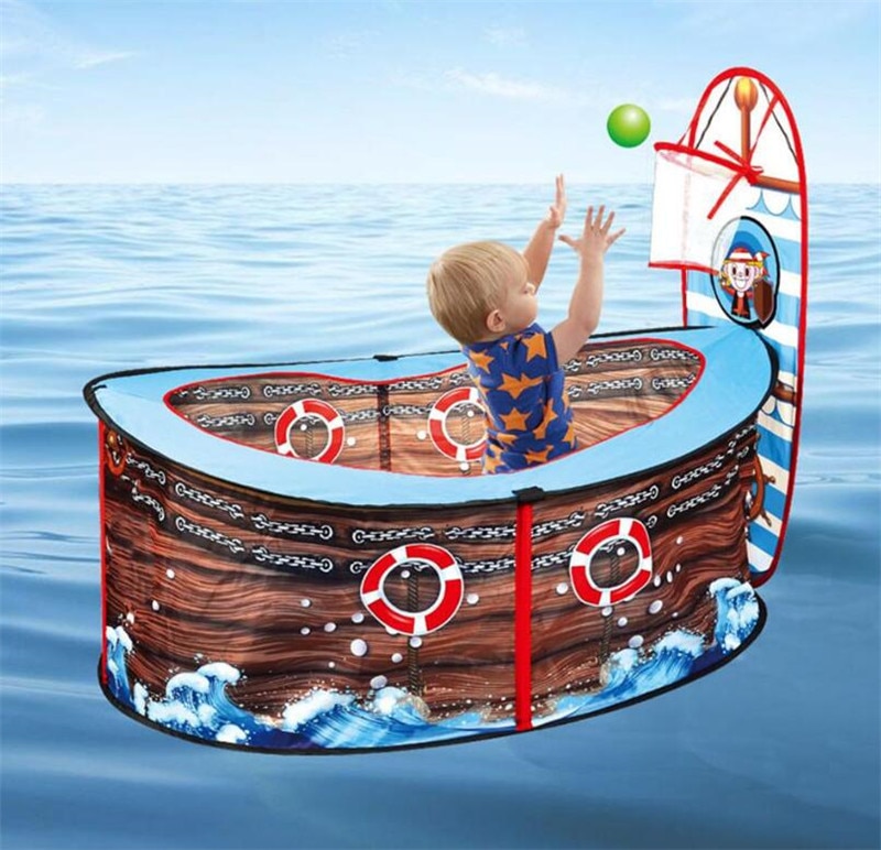 Children Game Tent Outdoor Indoor Pirate Ship Ball Pool Play Tent Kids Safe Foldable Playpens Game Pool Of Balls For Kids