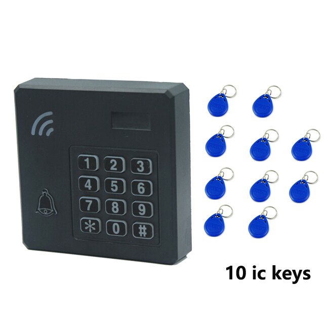 IP67 Waterproof RFID 125Khz/13.56Mhz ID IC Access Control Reader Entry Access Control Keyboard Wiegand 26 34 Reader: IC AC 10 key