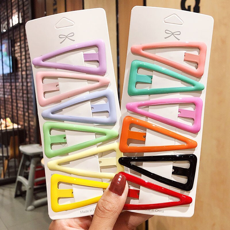 6 stks/set Vrouwen Meisjes Leuke Kleurrijke Hart Driehoek Haarspelden Zoete Haarspeldjes Haarspeldjes Haar Ornament Mode Haaraccessoires