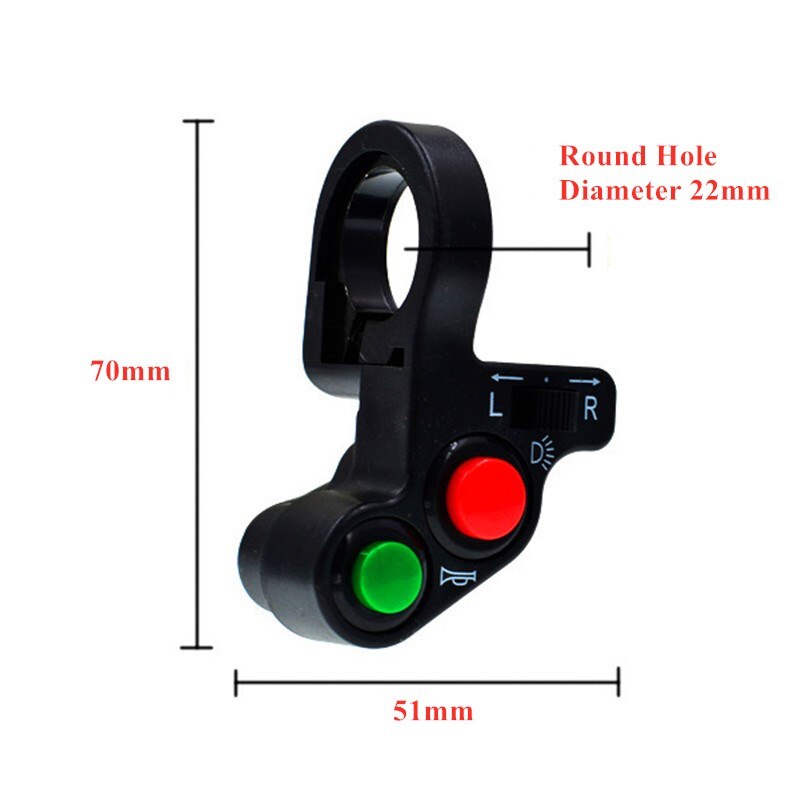 Tres-en-uno de manillar de la motocicleta interruptor bicicleta eléctrica claxon para moto las señales de giro en/botón interruptor de la luz de piezas de la motocicleta