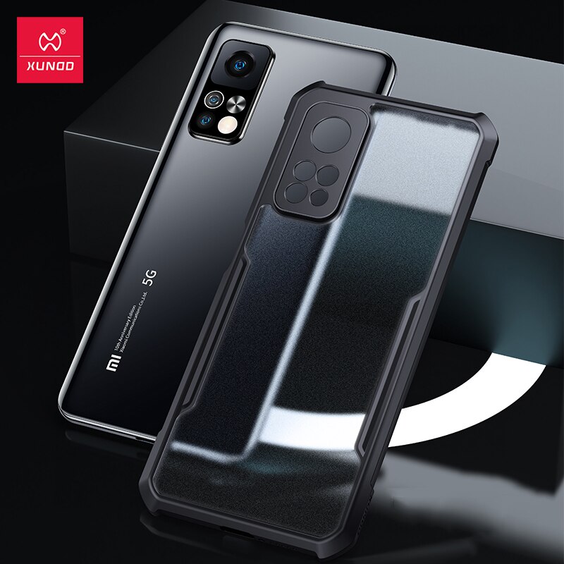 Funda para Xiaomi Mi 10T, Mi 10T Pro, Xundd, Airbag, a prueba de golpes, suave, ajustada, 5G: For Mi 10T 5G / Black Matte / Case And Glass