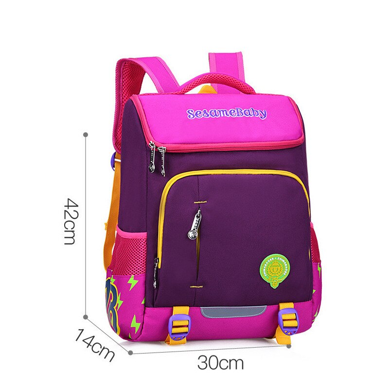 Kinderen School Tassen rugzak voor Jongens Meisjes reistas Rugzakken Grote Capaciteit Rugzak voor 1-5 rangen Mochila Infantil zip: large purple