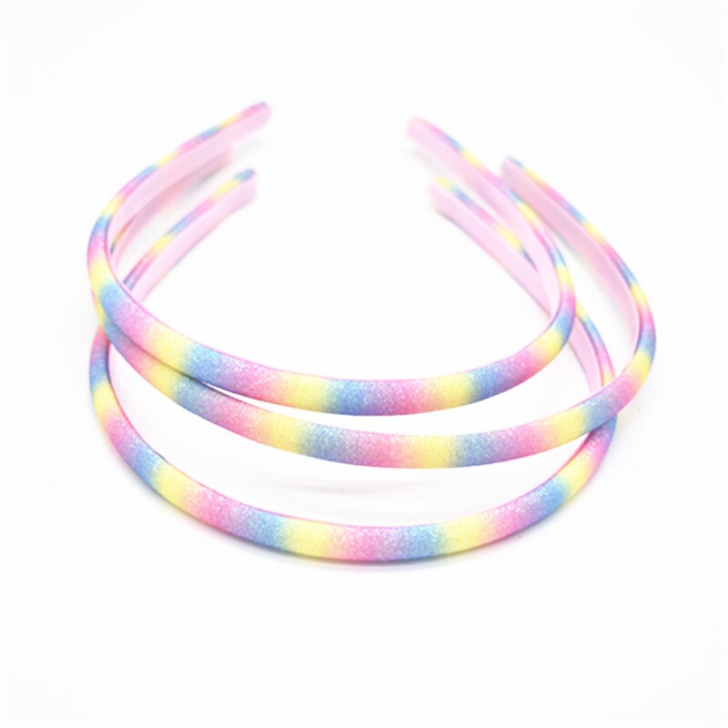 1pcs Pu shiny rainbow gradient hair band women's children's flash Bow Headband lace Headband: 2