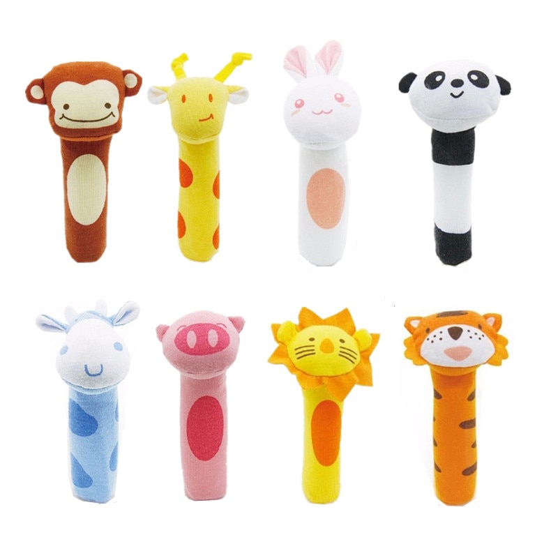 Slaapkamer Baby Rammelaar Mobiles Schattige Baby Speelgoed Cartoon Dier Hand Bell Rammelaar Zachte Peuter Pluche Bb Speelgoed 0-12 maanden 40% Off
