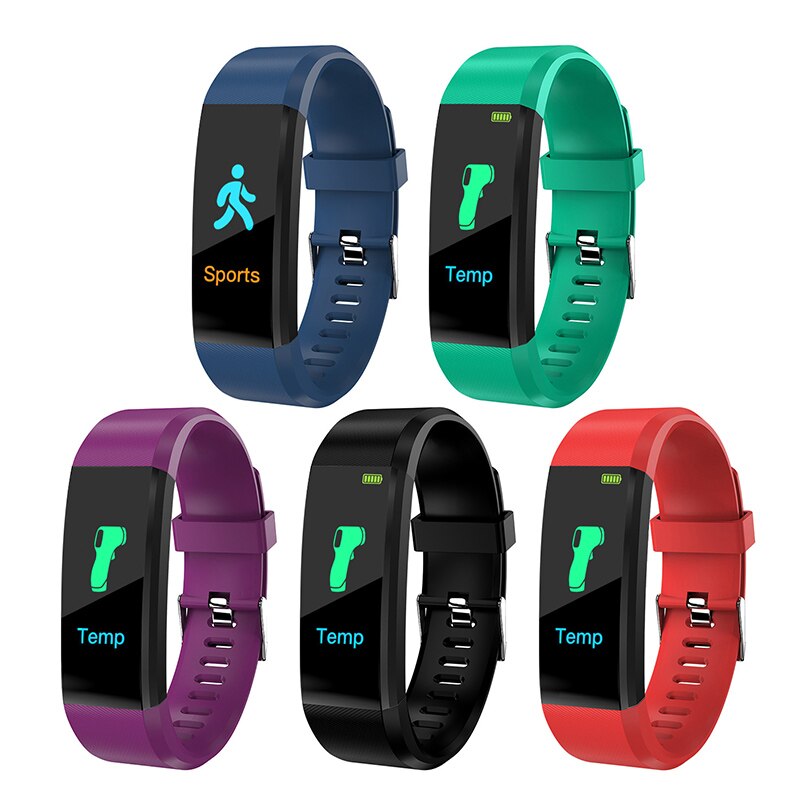 Fitness Horloge Zwift Armband Hartslag Bloeddrukmeter Smart Activiteit Tracker Bluetooth Display Calorie IP67 Smart Horloge