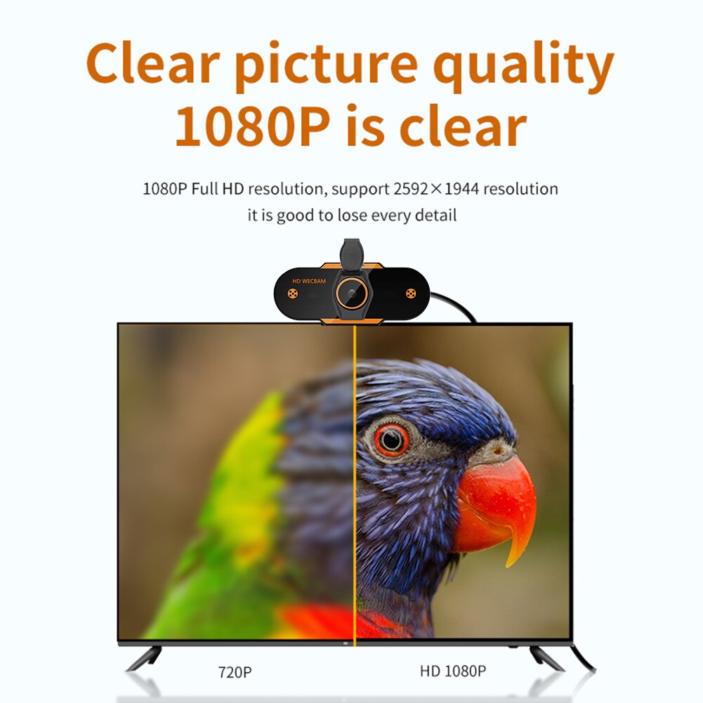 1080P Hd Cmos Usb 2.0 Web Camera Live Video Online Vergadering Onderwijs Ruisonderdrukking Microfoon Computer Pc Webcam
