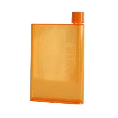 A5 papir flad vandflaske bærbar klar pad flad drikke kedel til rejse vandreture drikke flaske  (420ml): Orange
