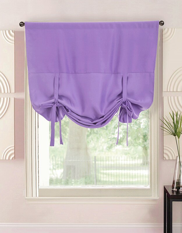Sunnyrain 1-piece blackout quarto cortina da cozinha cortinas de janela curta sala de estar haste bolso: Purple