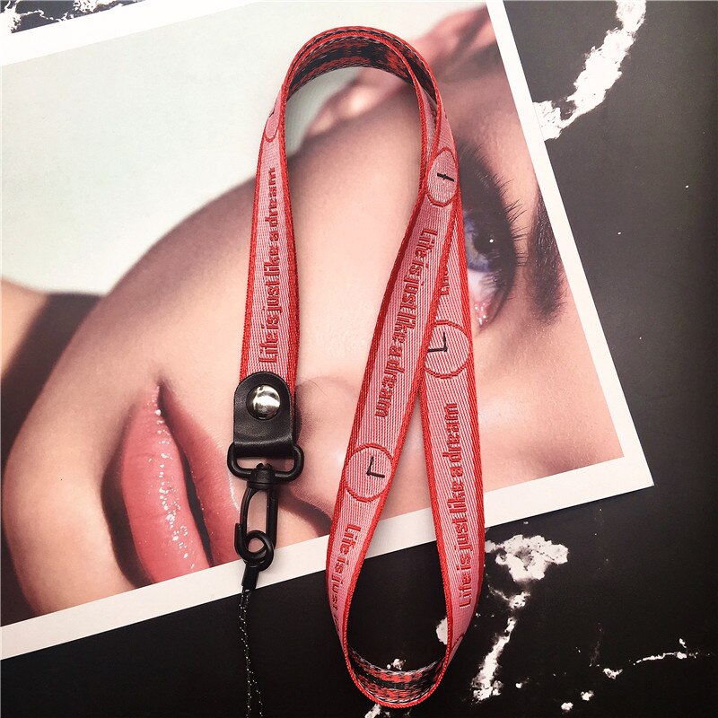 Mobile Phone Straps Time pattern Multi-function Lanyard for phones ID Card Pass Gym Keychain Lanyard Wrist Neck Strap for iphone