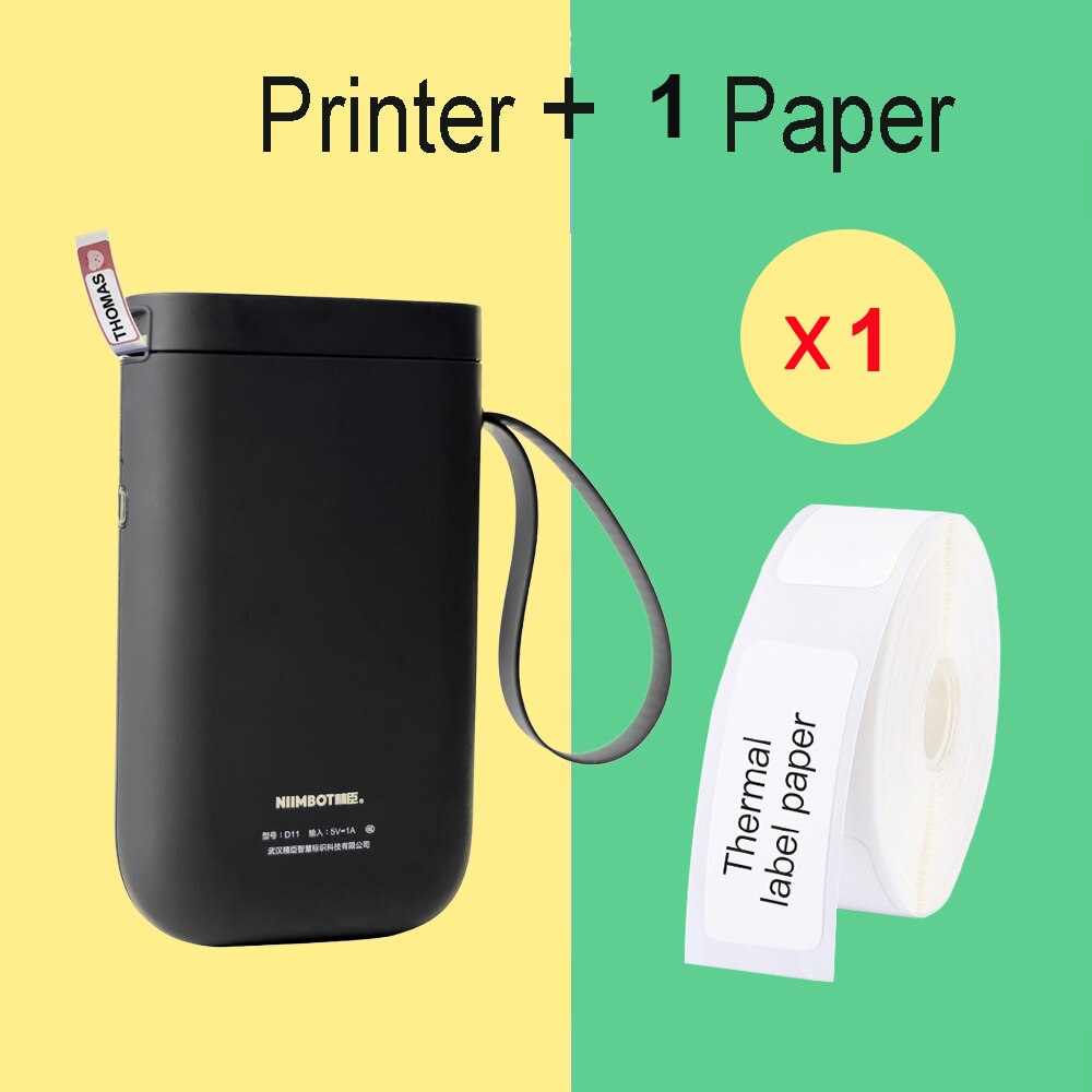 Wireless Label Printer Portable Pocket D11 Label Printer Bluetooth Thermal Label Printer Fast Printing Home Use Office Printer: D61 Black
