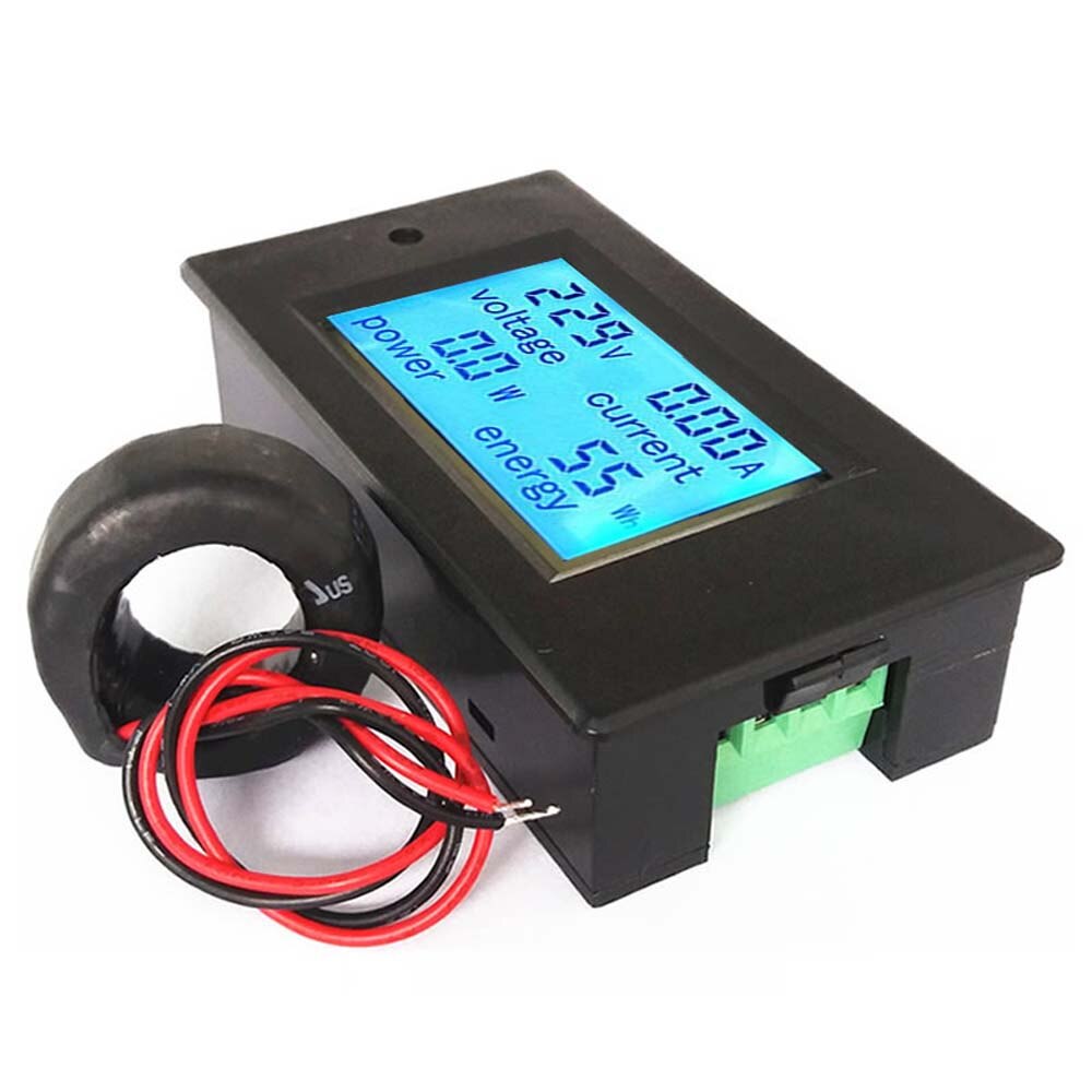 Digital ac spenningsmåler 100a/80 ~ 260v energimåler voltmeter amperemeter led panel monitor ct tilkobling strømmåler