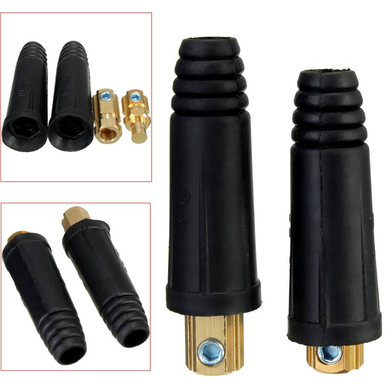 2Pcs 100A-200A Durable 10-25mm European Electric Socket Welding Machine Rapid Fitting Cable Connector Plug