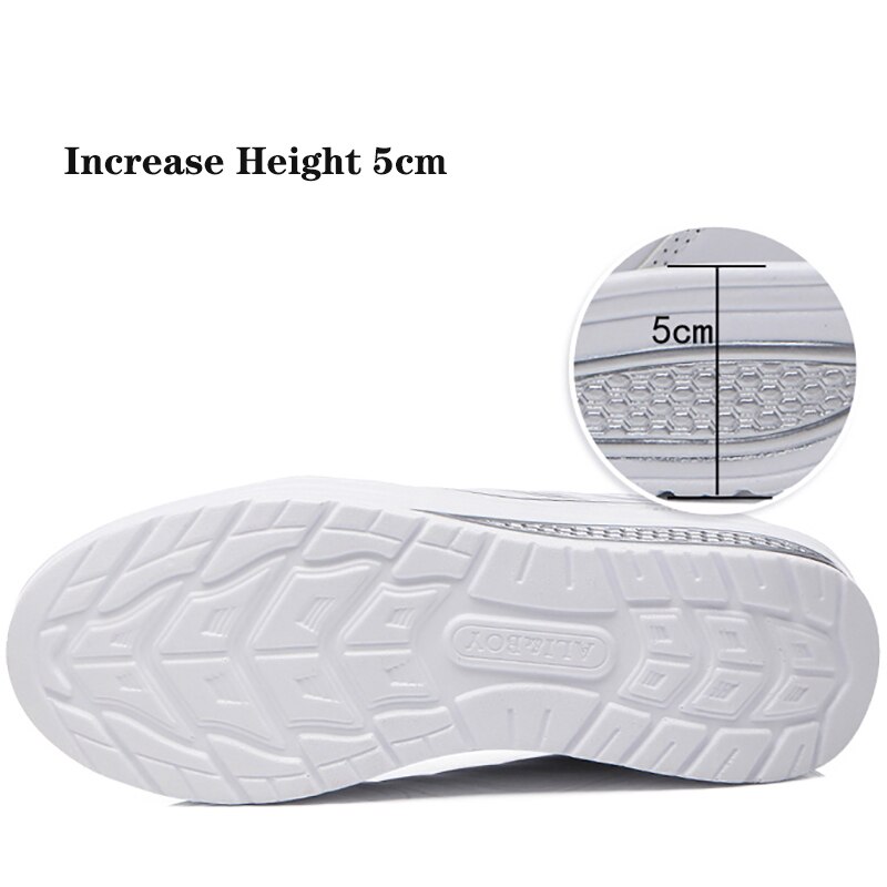 Hoogte Toenemende 5Cm Vrouwen Schoenen Wit Platform Wedge Sneakers Dames Thice Zool Schoenen Swing Toning Schoenen Vrouw Fitness Schoenen