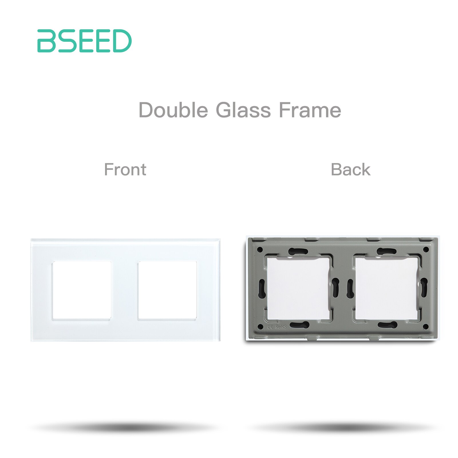 BSEED Light Touch Switch Dimmer Touch Light Switch Function Parts Glass Panels EU Wall Socket Plug DIY Free Combination: Glass Frame 157mm