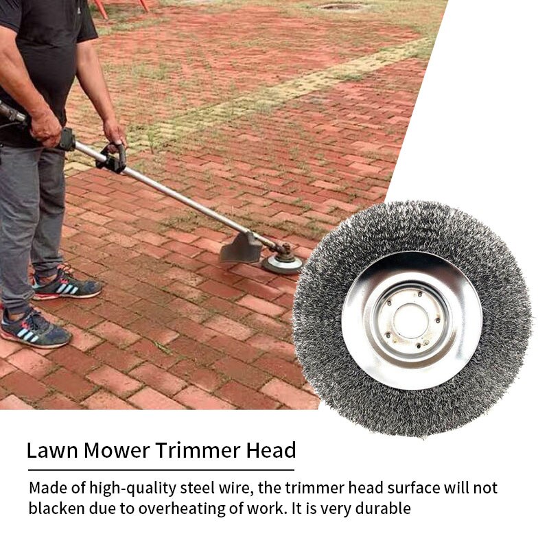 Ståltråd hjul havebørste ståltråd plæneklipper græsæder trimmer penselklipper værktøj have græs trimmer hoved børste