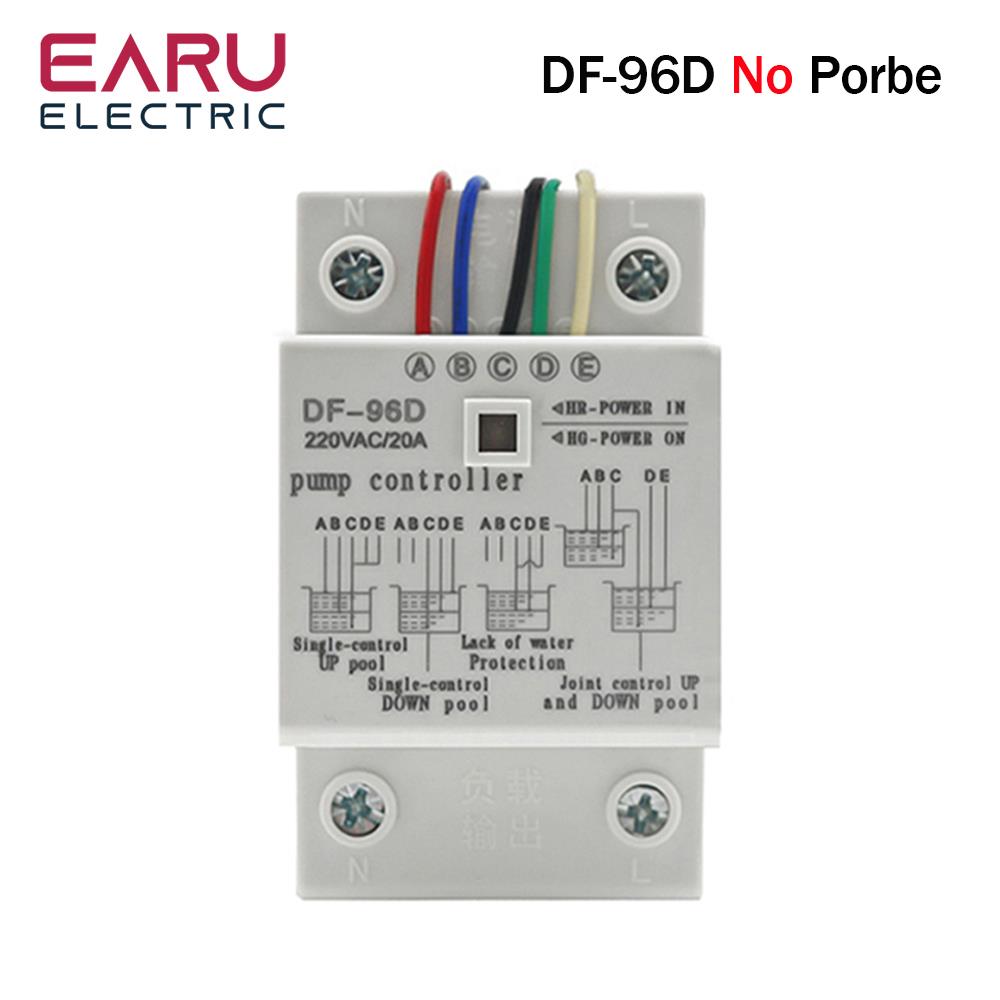 DF-96D DF-96DK Water Level Controller Switch 20A 220V Water Tank Liquid Level Detection Sensor Water Pump Controller 2M Wires: Navy Blue / 2.5V