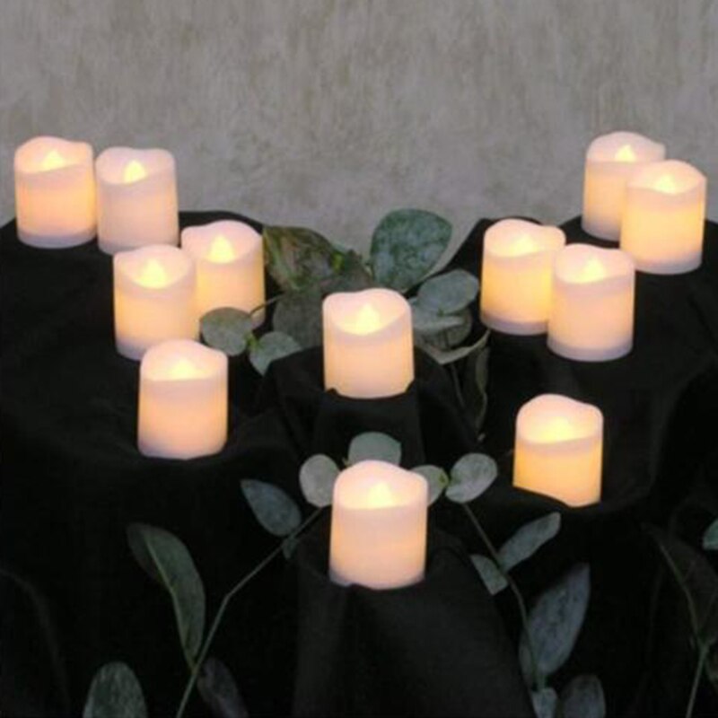 12 pcs/pack Flickering Flameless LED Tea light Flicker Tea Candle Light Birthday Party Wedding Candels Safety Home Decoration