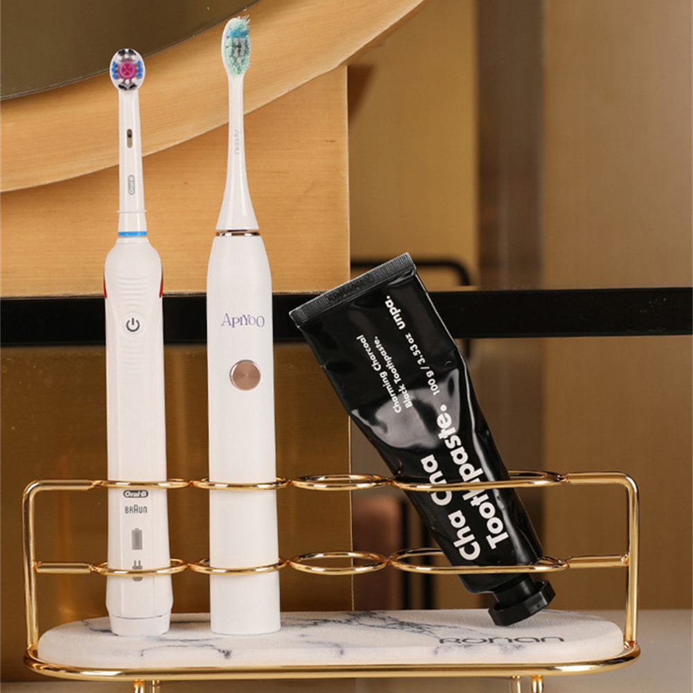 Diatomite Electric Toothbrush Holder Quick-drying Absorbent Pad Toothbrush Toothpaste Organizer Gold Toiletries Storage Shelf