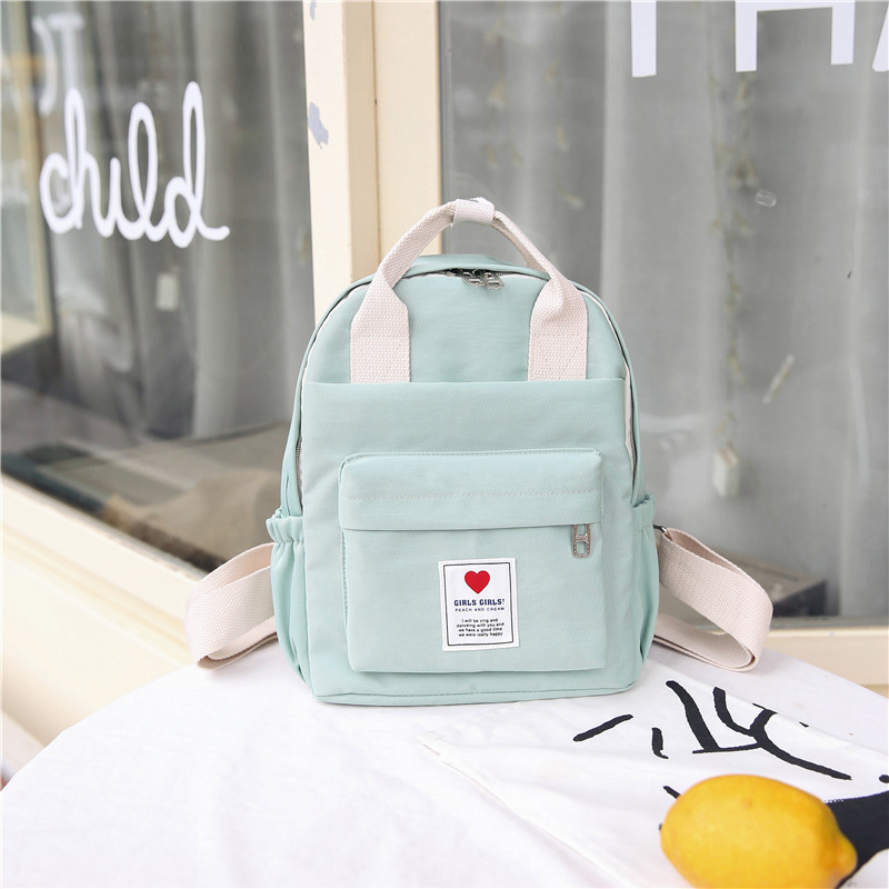 Frauen Rucksack für Teenager Mädchen Sommer Neue Weibliche Casual Schule Studenten Schulter Taschen Süße Reise Rucksäcke: Green 24x12x28cm