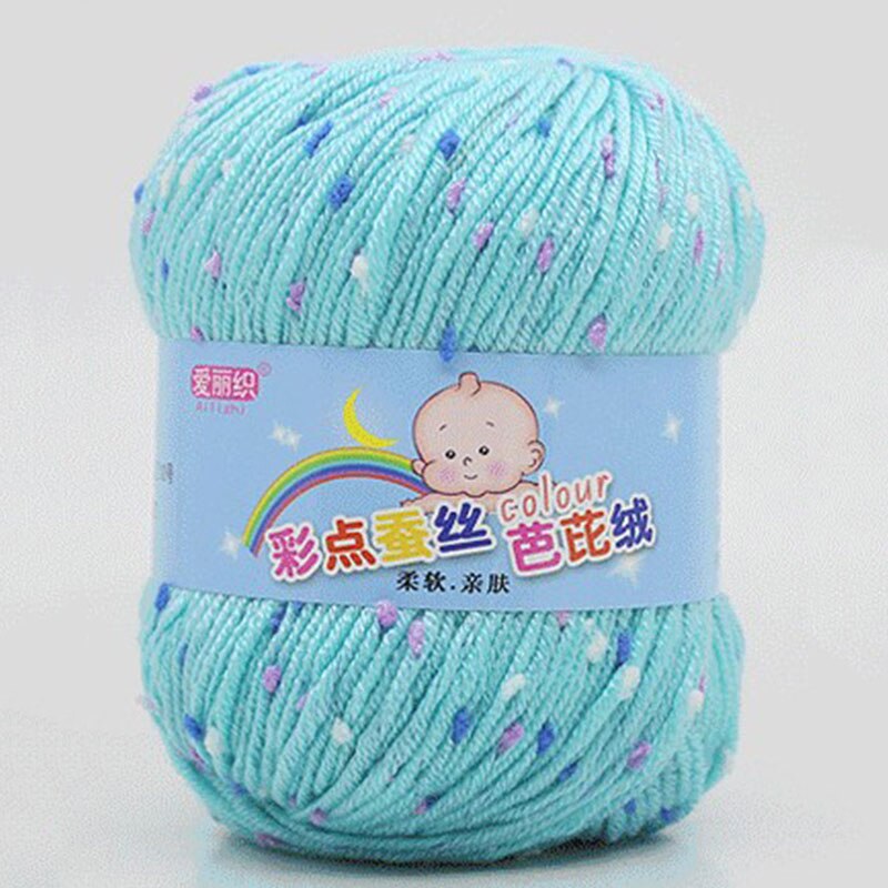 Fil de coton au lait pour bébé, fil de cachemire pour tricot à la main, fil de laine peigné au Crochet coloré, couture: Bleu