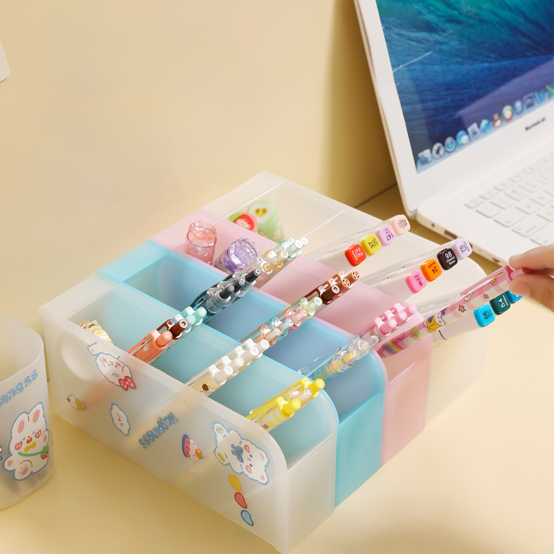 Kawaii Schreibtisch-Schule Büro Briefpapier liefert Lagerung ästhetischen Schreibtisch Veranstalter Zubehör schräGen Stift Halfter machen-hoch Gestell