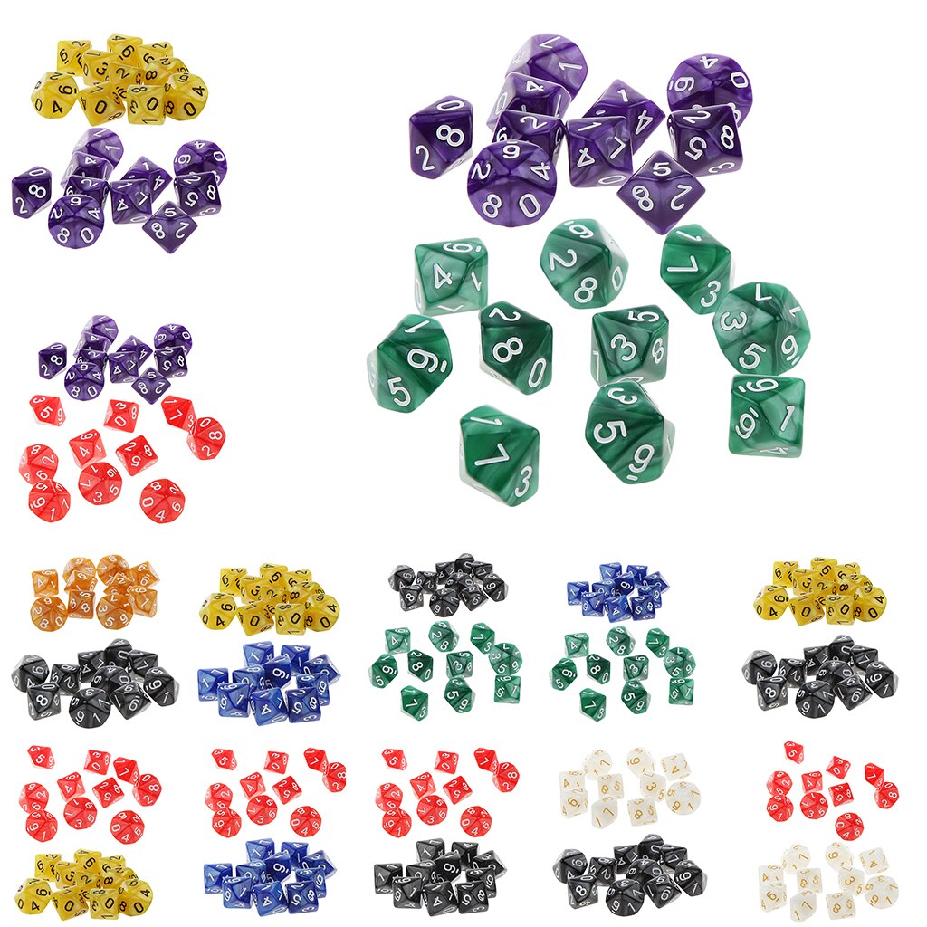 20 Stuk Tien Zijdige Dobbelstenen D10 Sterft Voor D & D Rpg Mtg Party Game