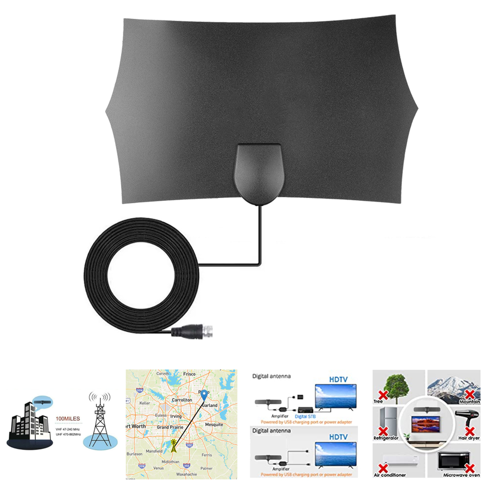 300miles Digital TV Antenna 8K/4K TV Antena 20dB HDTV Antenna 3M HD for Camper Van Caravan Boat Car Bedroom For VHF UHF