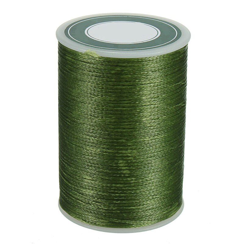 Hilo para coser cuero de 3 capas, cuerda plana de poliéster encerado de 0,8mm, bricolaje, hilo de artesanía para reparación de zapatos, sombreros y artesanías: Green
