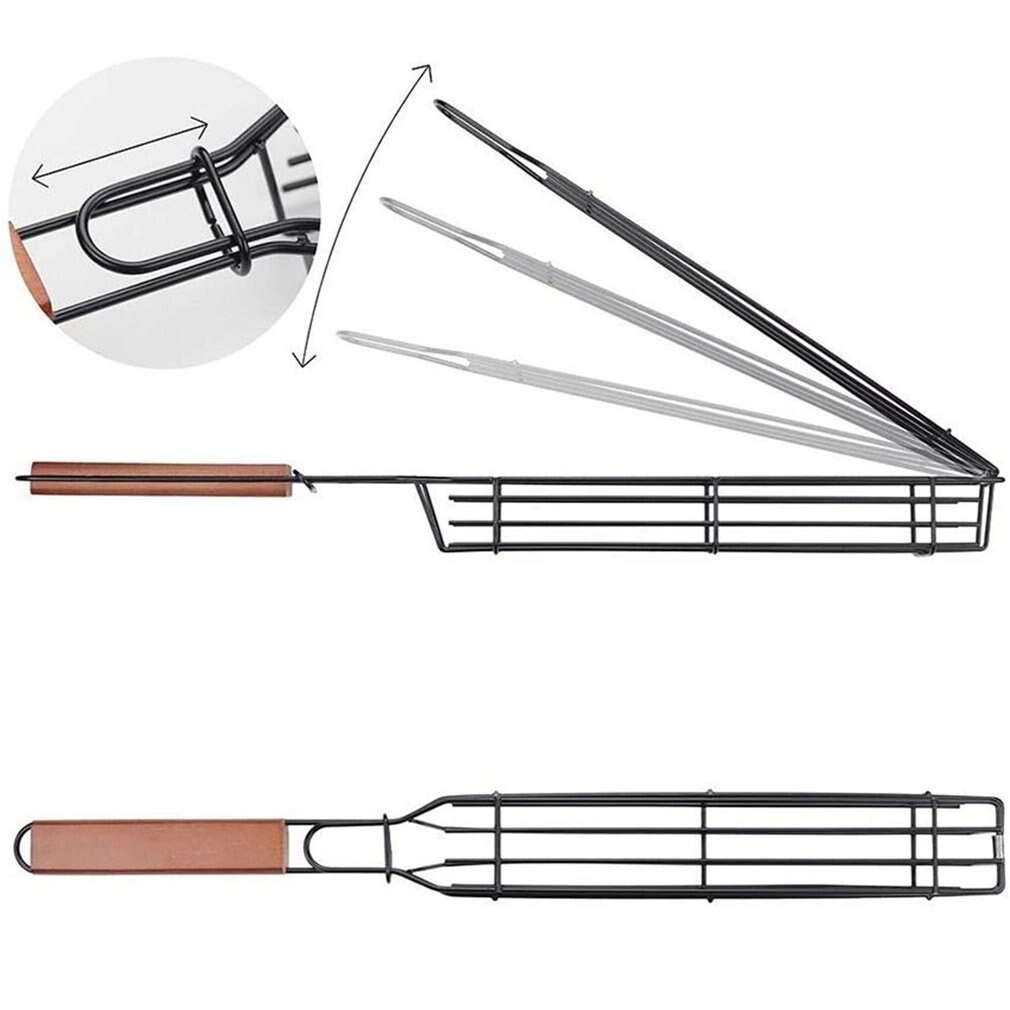 BBQ Grill Mesh Stainless Steel Barbecue Meshes Portable Non-stick Grilling Mesh Barbecue Basket Kitchen Accessories BBQ Tools