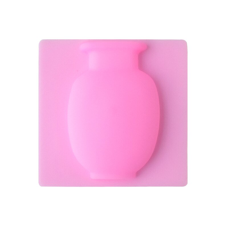 Evilto Siliconen Sticky Vaas Magic Rubber Bloem Plant Vazen Bloem Container Voor Kantoor Muur Vazen Decoratie Thuis: Pink