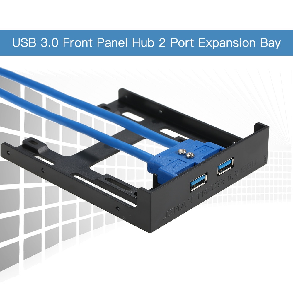 USB 3.0 Front Panel Hub 2 Port Expansion Bay 20 Pin to USB3.0 60cm Bracket Adapter Cable for PC Desktop 2.5" Floppy Bay