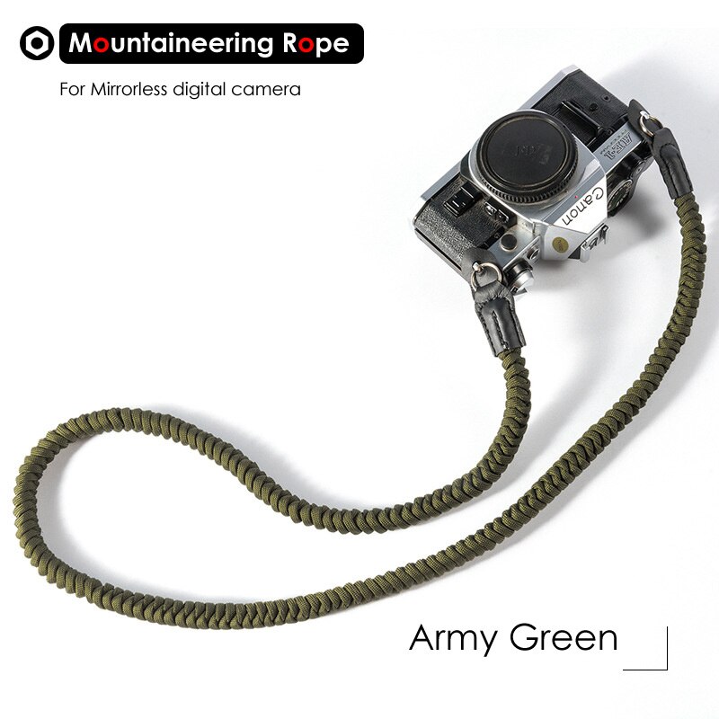 Mountaineering Nylon Rope Camera Shoulder Neck Strap Belt for Mirrorless Digital Camera Leica Canon Nikon Olympus Pentax Sony: Army Green