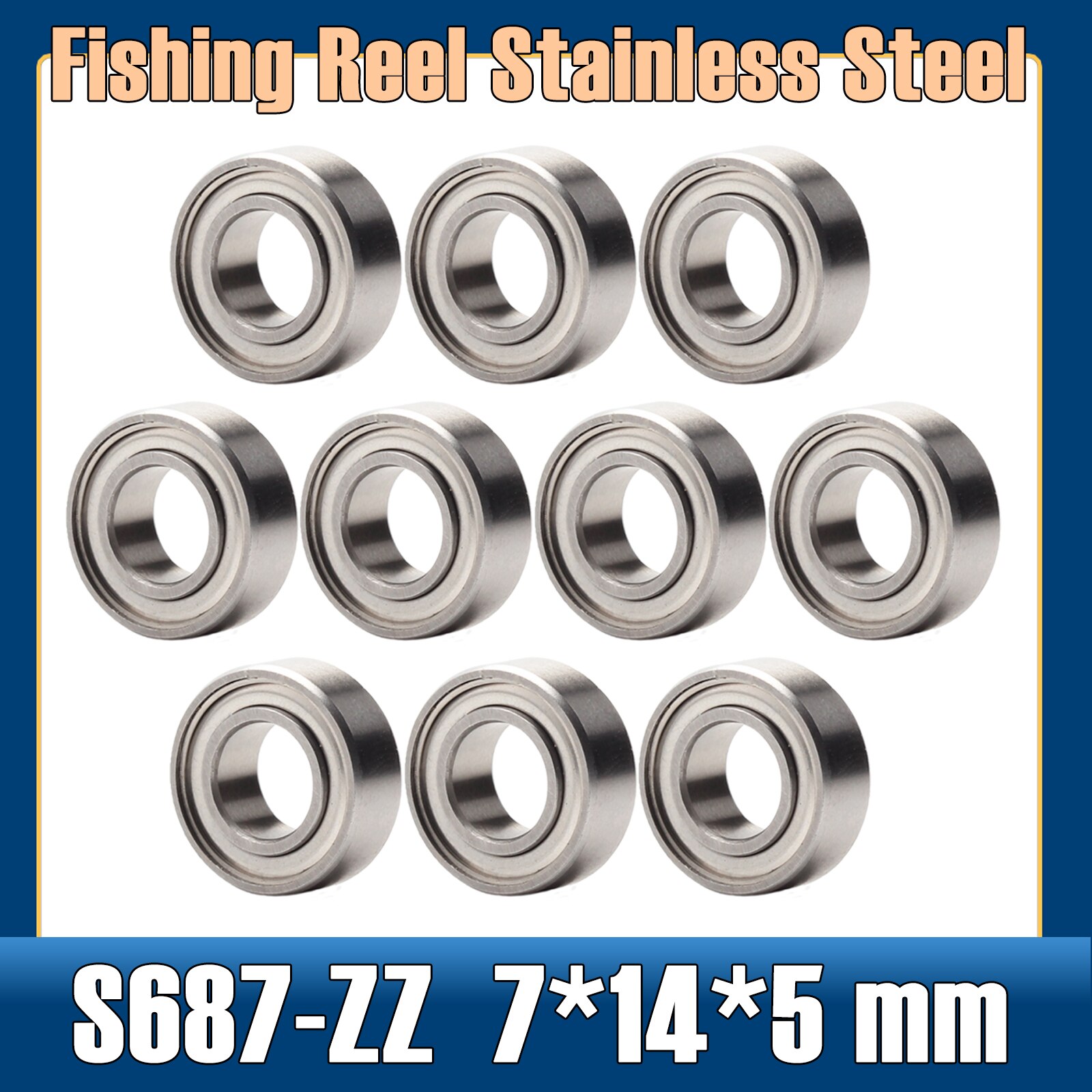 S687ZZ Bearing 7*14*5 mm ( 10 PCS ) 440C Roller Stainless Steel S687Z S687 Z ZZ Ball Bearings