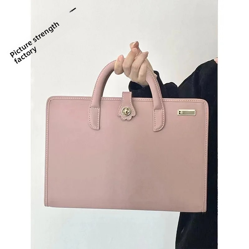 Pink Girl's Laptop Bag Protective Case Notebook Computer Handbag Unisex Style Material Durable Portable Laptop Ca