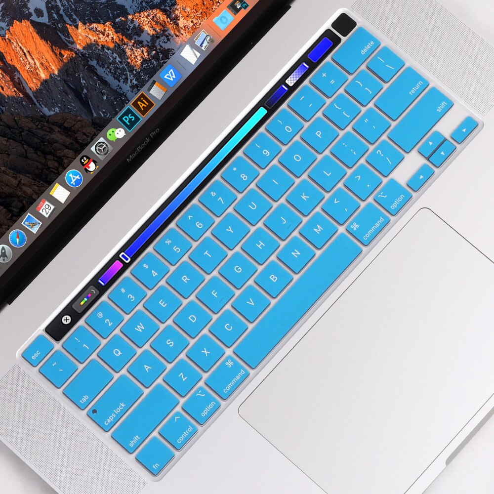Gradient Farbe Tastatur Abdeckung für MacBook Profi 13 zoll Modell A2289 mit berühren Bar & berühren Ich würde Tastatur Haut Film Schutz: Himmel Blau