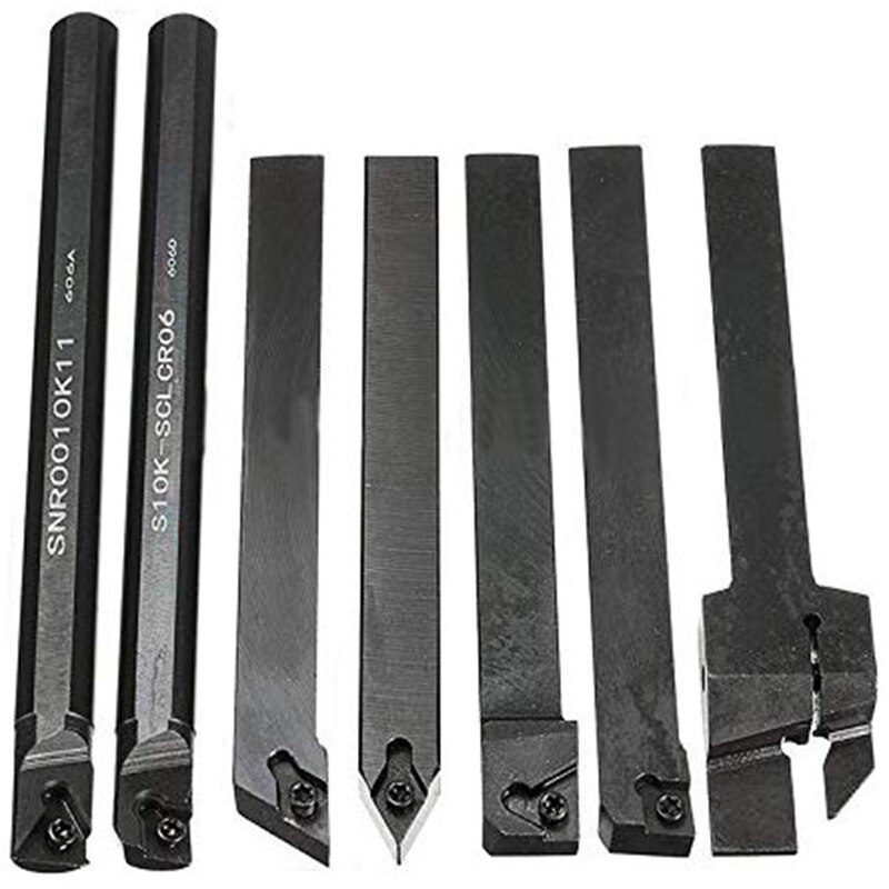 7Pcs Boring Bar Holder +7Pcs Carbide Insert Lathe Turning Tools + 7Pcs Wrenches for Semi-Finishing and Finishing