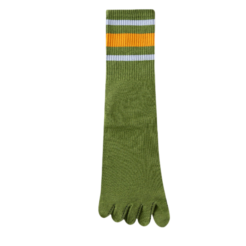 Calcetines de cinco dedos para hombre, calcetín medio informal cómodo de algodón antiolor con cinco dedos de corte bajo a rayas, calcetines deportivos de: Rojo azul