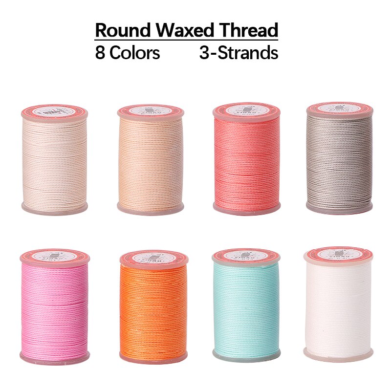 8 Color/Set Round Waxed Thread for Leather Sewing ... – Grandado