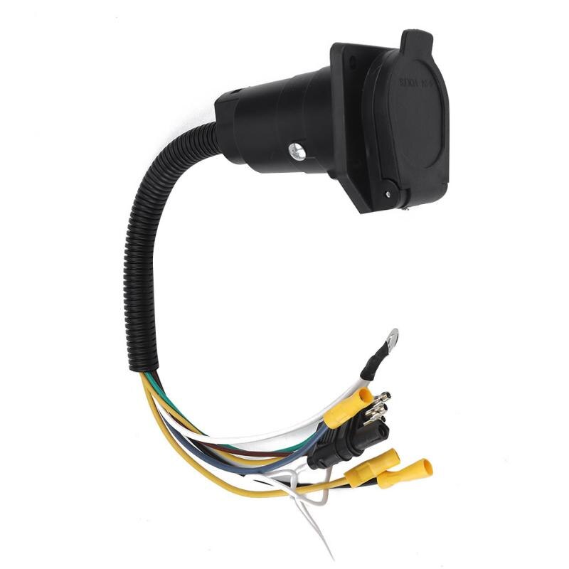 Trailer Light Wiring Adapter with Sufficient Durability and Ruggedness 7 Way RV Blade to 4 Way Flat with Mounting Bracket