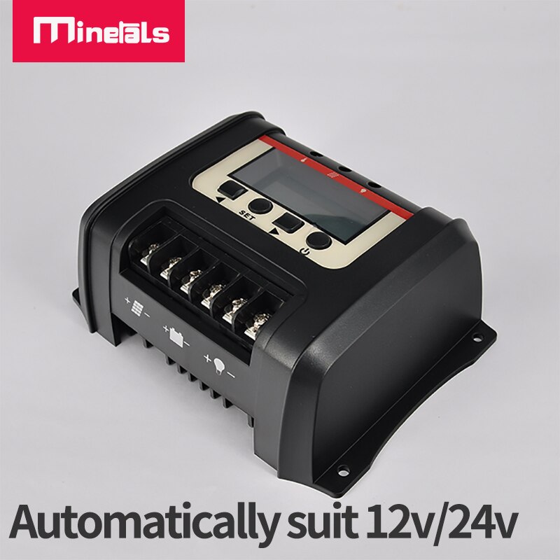 Controlador Solar PWM 12V/24V 30A 40A con retroiluminación LCD, batería Solar, placa de carga automática