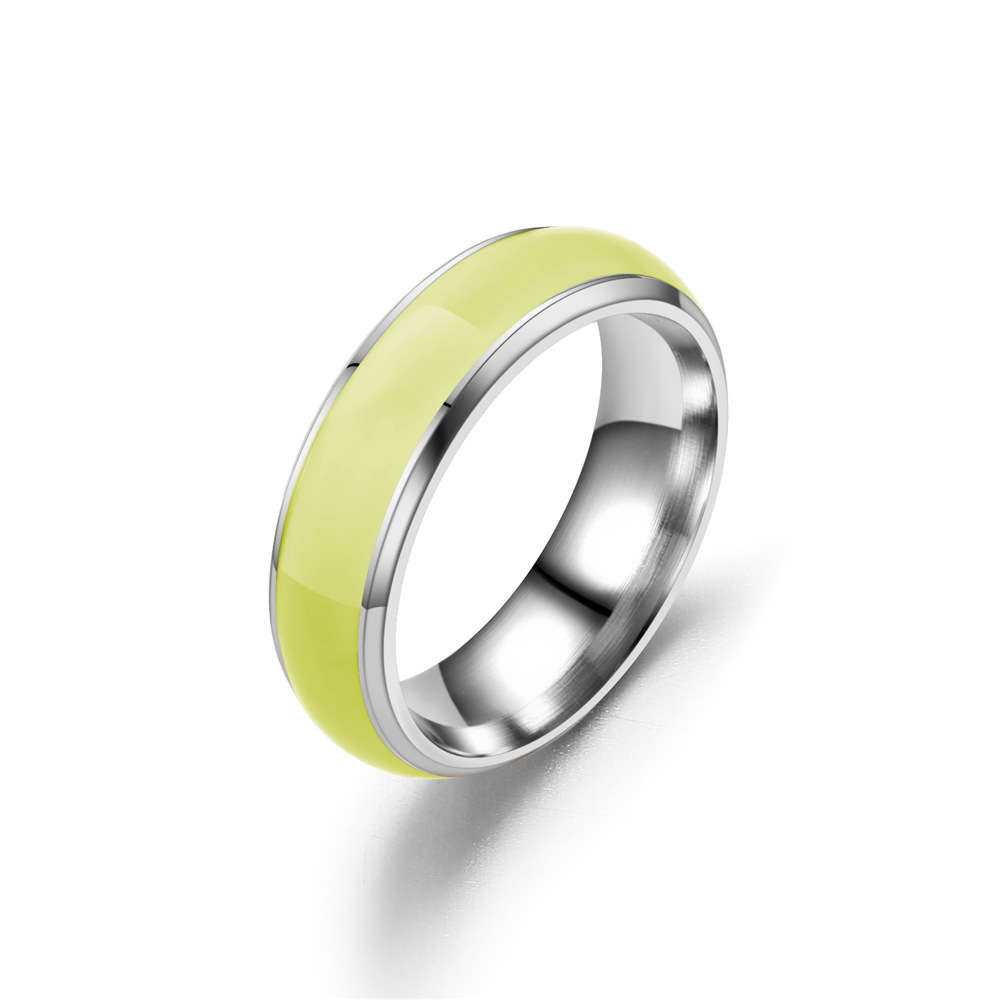 Anillos luminosos de acero inoxidable Unisex para hombres, Bar, , anillo fluorescente brillante para mujeres, joyería novedosa para WC040